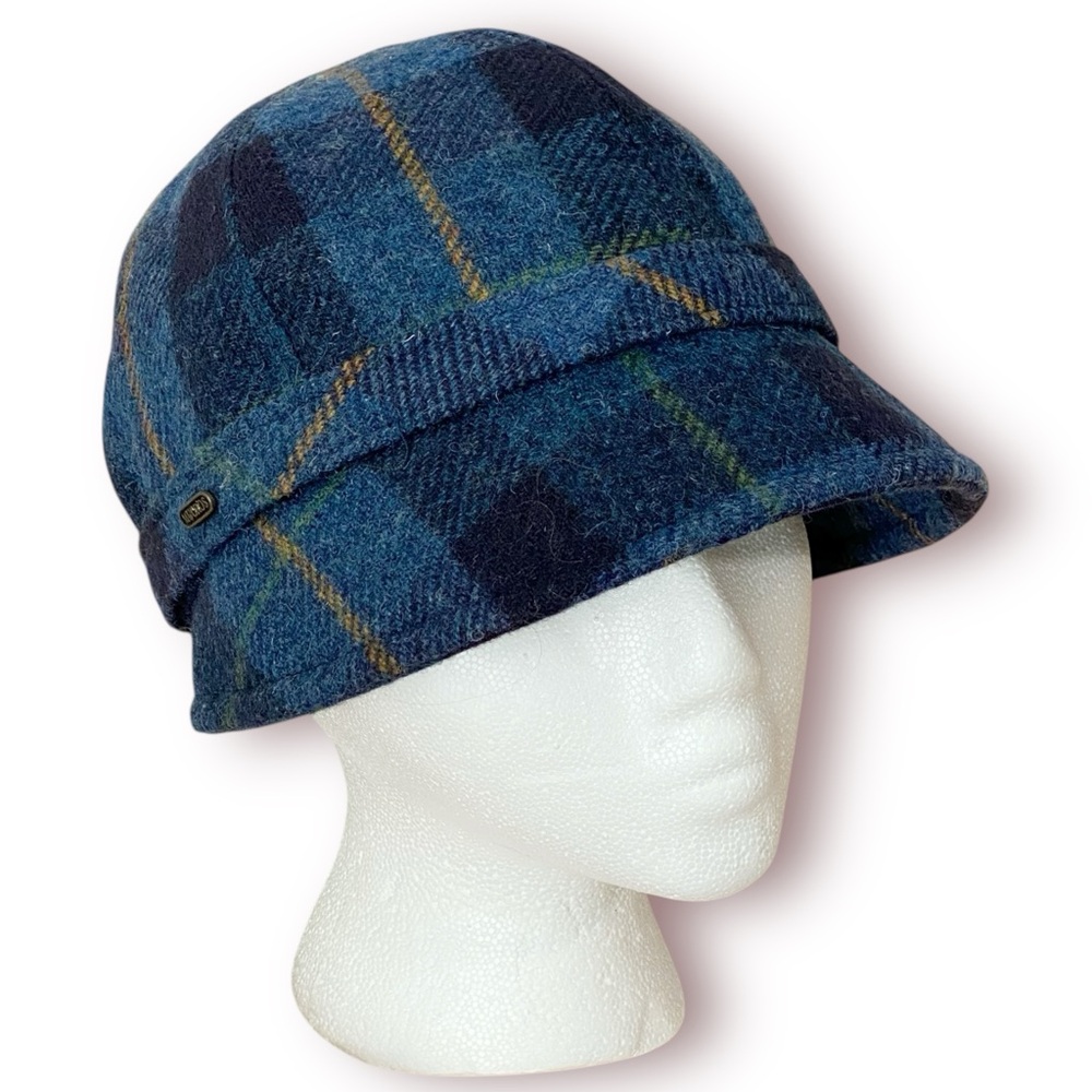 MUCROS WEAVERS Jaunty Women’s Flapper Cloche Hat Irish Wool Blue Tweed - Picture 7 of 12